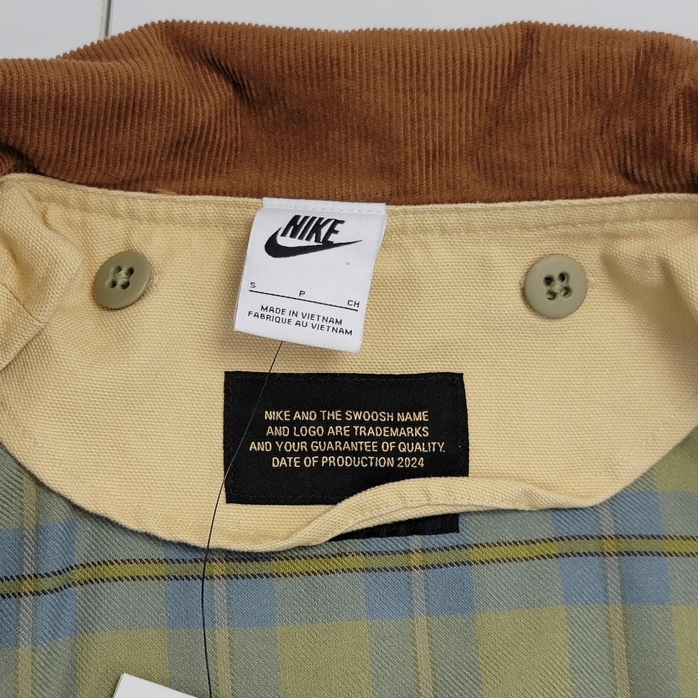 Nike Life Flannel-Lined Barn Coat Sesame Work Jacket FZ0132-252 Men Small New - Picture 10 of 14